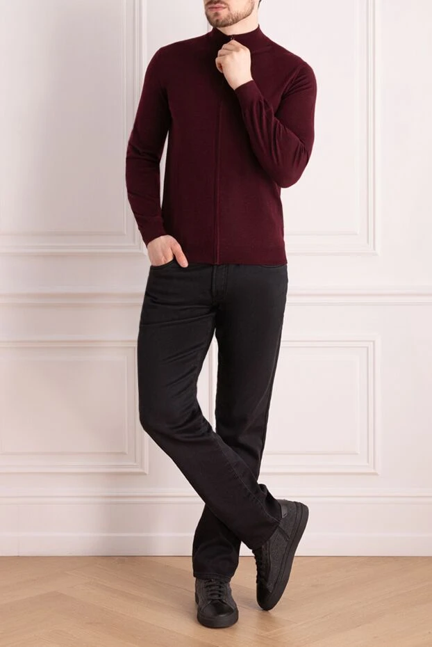 Zilli man men's cardigan made of cashmere and silk, burgundy купить с ценами и фото 167704 - photo 2