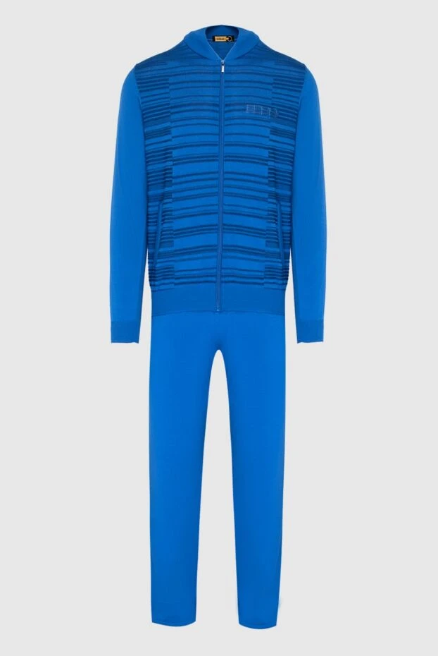 Zilli man men's sports suit made of cashmere, silk and crocodile skin, blue купить с ценами и фото 167712 - photo 1