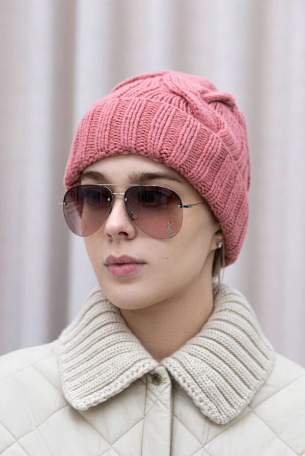 Loro Piana pink cashmere women's hat with textured knitting 167730 - photo 3