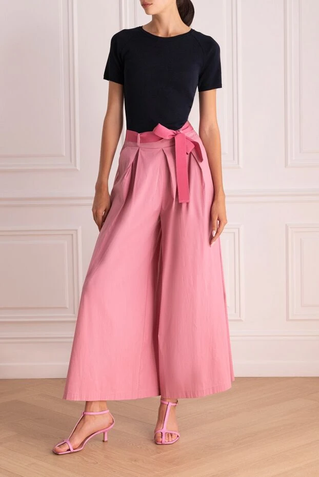 D.Exterior woman pink cotton and polyamide trousers for women купить с ценами и фото 167778 - photo 2