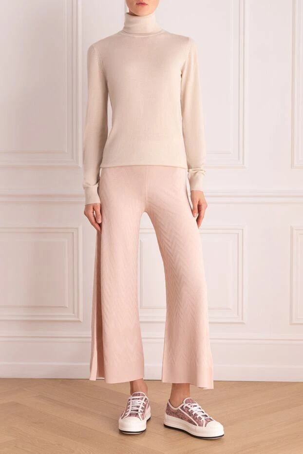 D.Exterior woman pink viscose and polyester trousers for women купить с ценами и фото 167782 - photo 2