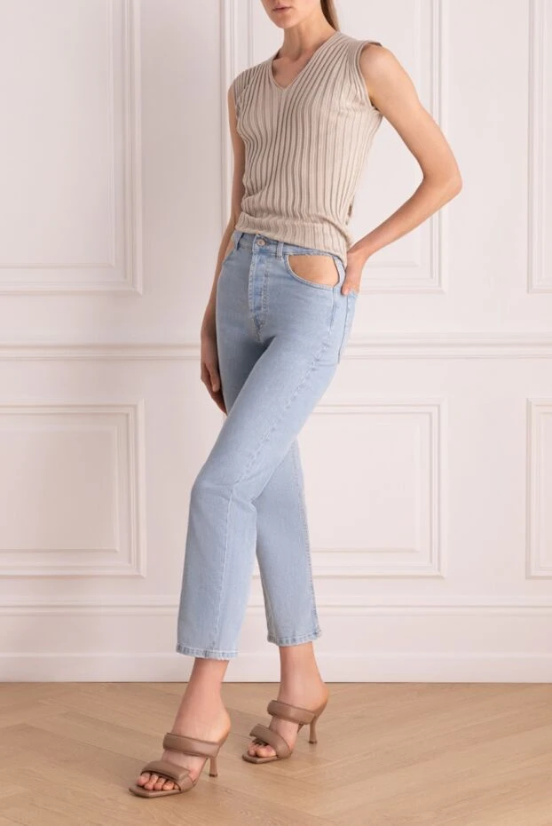 Forte dei Marmi Couture woman blue cotton jeans for women купить с ценами и фото 167796 - photo 2