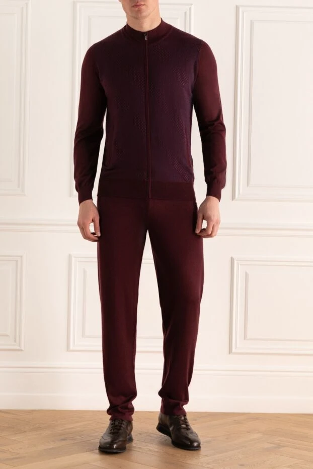 Zilli man men's sports suit made of cashmere and silk, burgundy купить с ценами и фото 167811 - photo 2