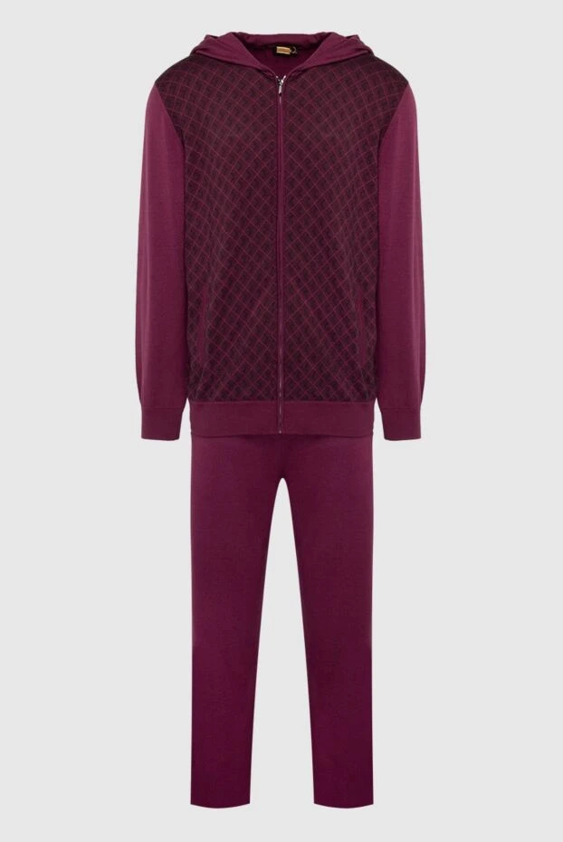 Zilli man men's sports suit made of cashmere, wool and silk, burgundy купить с ценами и фото 167812 - photo 1