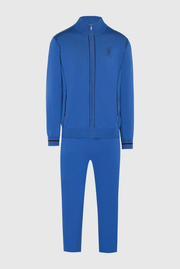 Zilli man men's sports suit made of cashmere and silk, blue купить с ценами и фото 167815 - photo 1