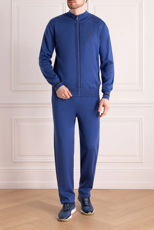 Zilli man men's sports suit made of cashmere and silk, blue купить с ценами и фото 167815 - photo 2