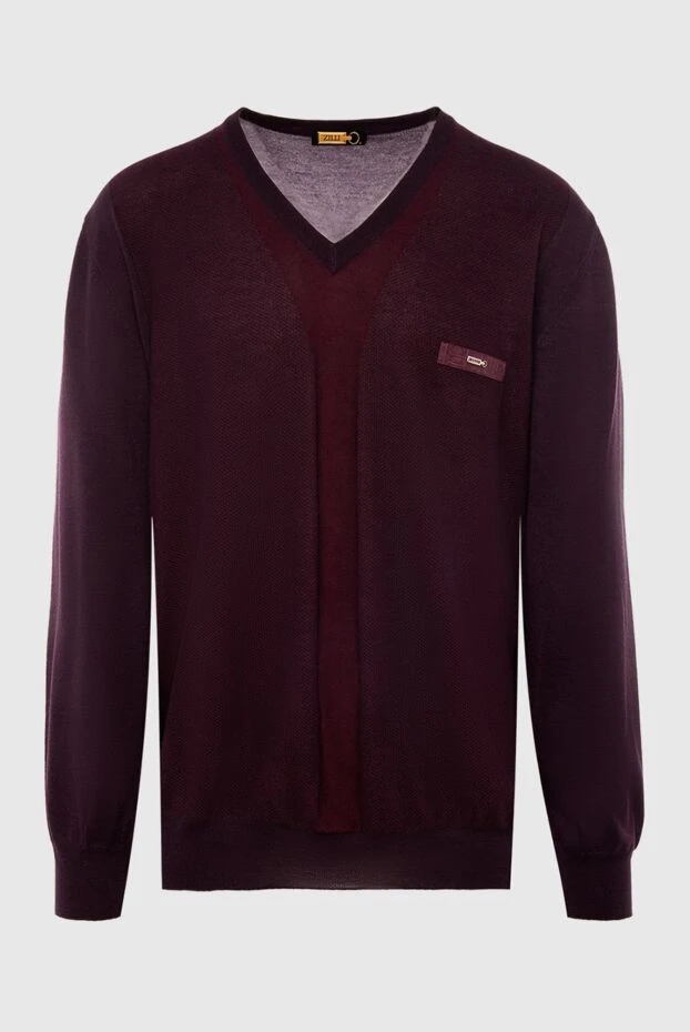 Zilli man cashmere and silk jumper burgundy for men купить с ценами и фото 167818 - photo 1