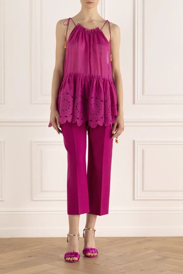 Valentino woman pink woolen trousers for women купить с ценами и фото 167840 - photo 2