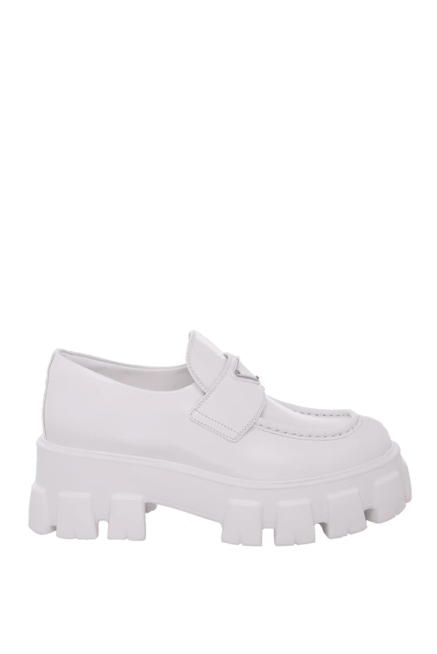 Prada woman white leather loafers for women купить с ценами и фото 167853 - photo 1