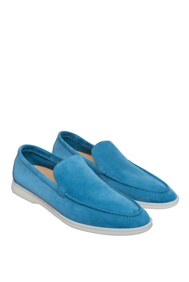 Loro Piana bright blue suede slippers with white soles for men

 167860 - photo 3