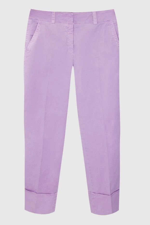 Peserico woman purple cotton trousers for women купить с ценами и фото 167895 - photo 1