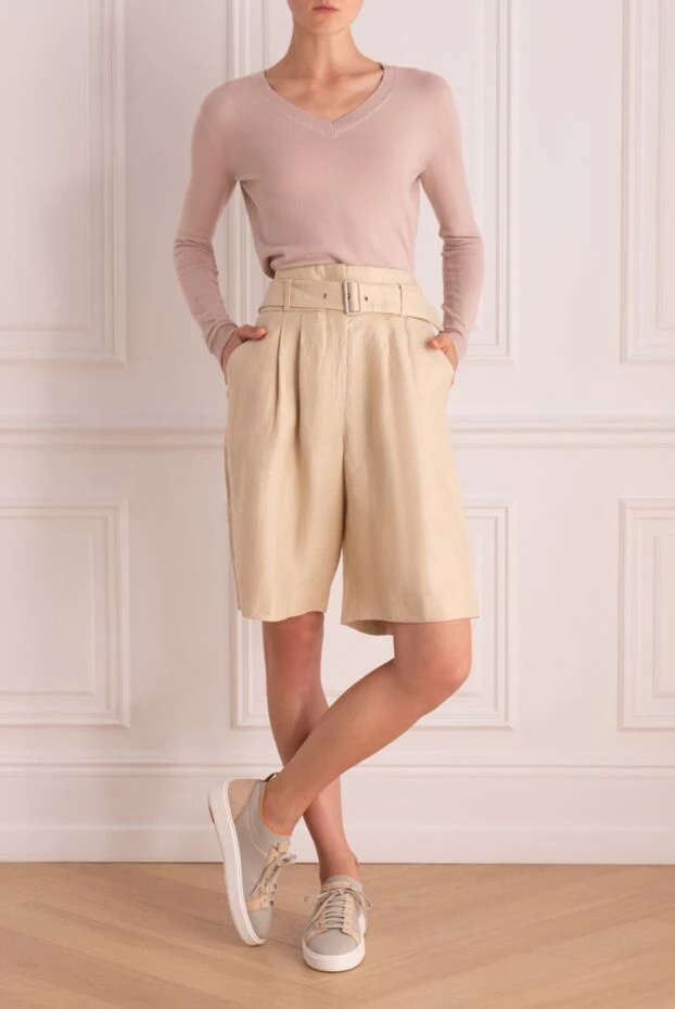 Peserico woman yellow linen shorts for women купить с ценами и фото 167913 - photo 2