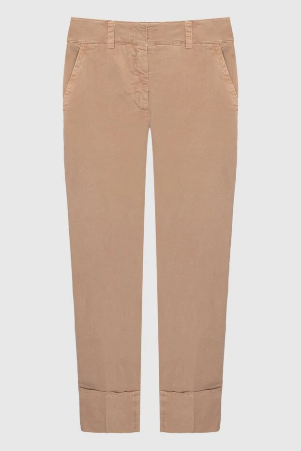 Peserico woman beige cotton trousers for women купить с ценами и фото 167914 - photo 1