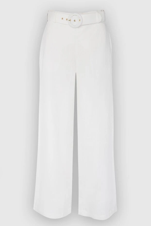 Брюки изо льна белые женские - фото 1