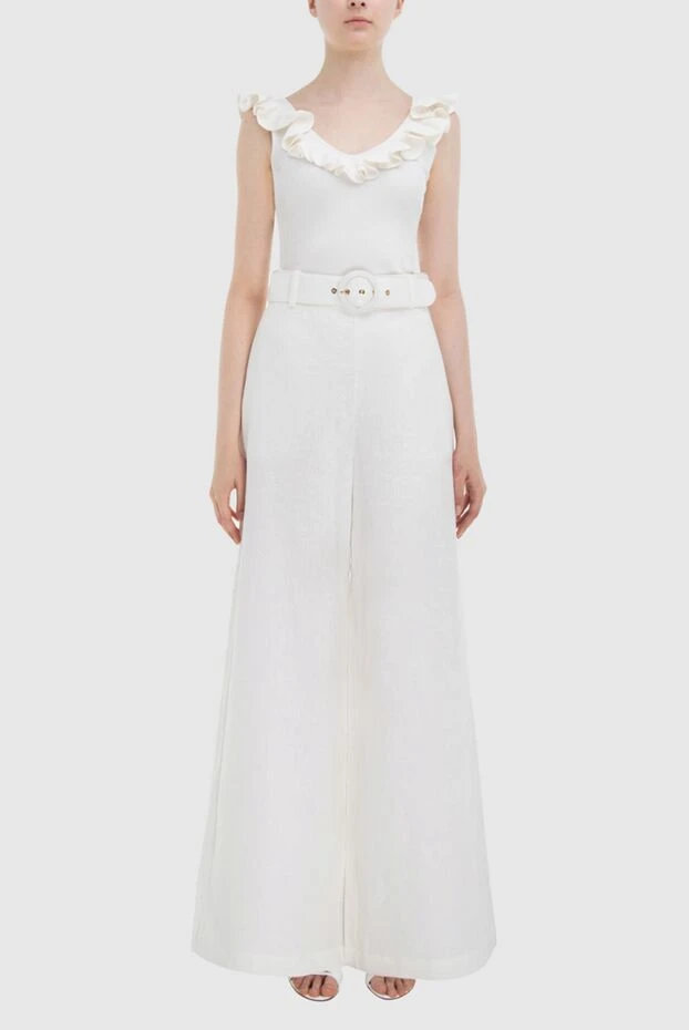 Zimmermann брюки изо льна белые женские 167923 - фото 2