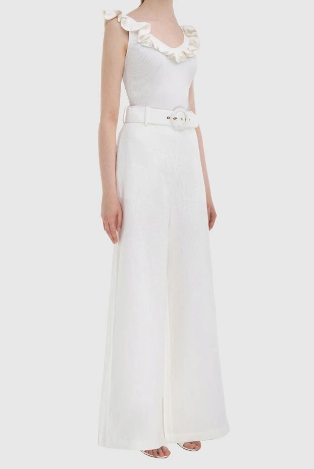 Zimmermann брюки изо льна белые женские 167923 - фото 3