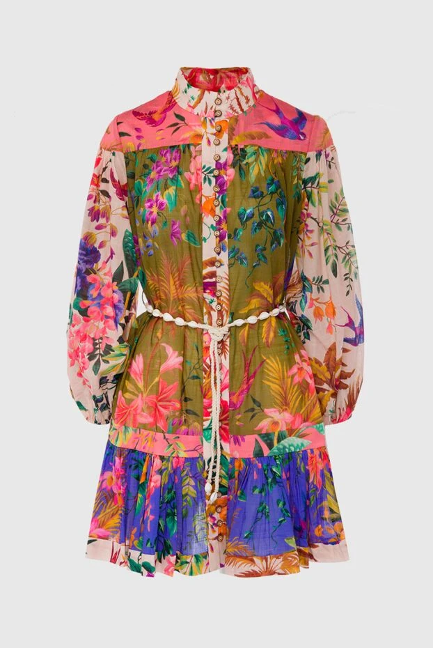 Zimmermann яркое шифоновое платье с пуговицами поясом и воланами
167924 - фото 1