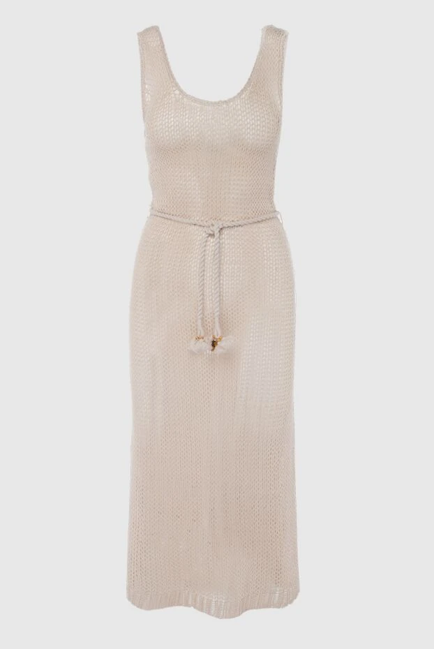 Knitted cotton sheer sleeveless midi dress - photo 1