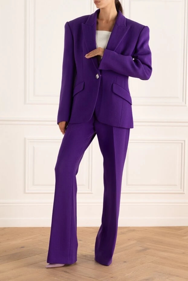 David Koma woman women's purple wool trouser suit купить с ценами и фото 167950 - photo 2