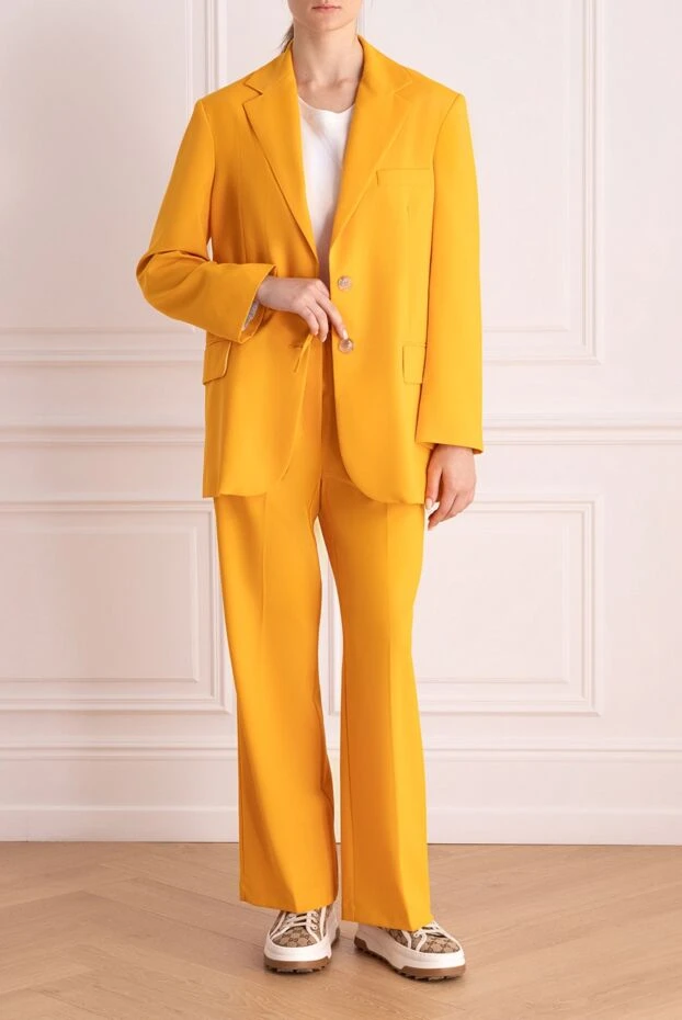 Erika Cavallini woman trouser suit made of polyester and viscose orange for women купить с ценами и фото 167973 - photo 2