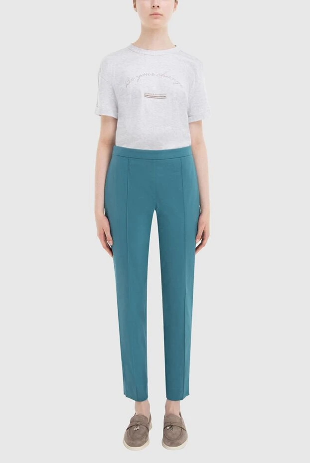 Loro Piana woman green cotton trousers for women купить с ценами и фото 167994 - photo 2