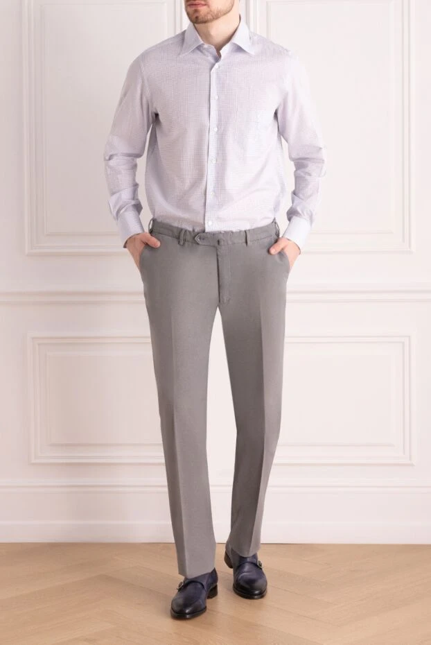 Loro Piana man men's gray cotton and elastane trousers купить с ценами и фото 167995 - photo 2