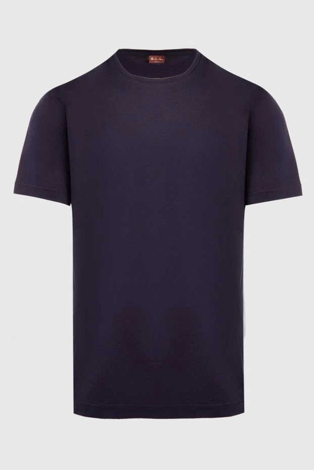 Loro Piana man silk and cotton t-shirt blue for men купить с ценами и фото 167997 - photo 1