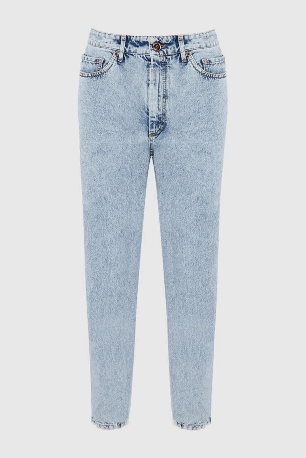 Women's straight-leg jeans with a washed-out effect, light blue - photo 1