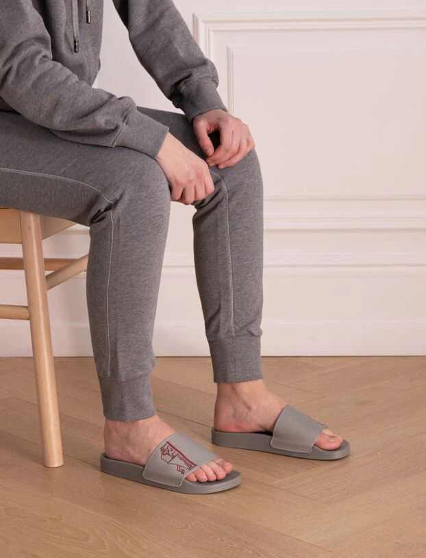 Brunello Cucinelli ерлерге арналған сұр түсті нейлон флип-флоптары 168030 - фото 3