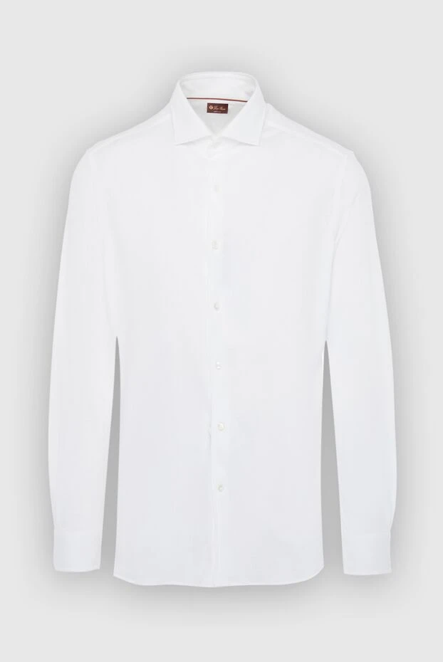 Loro Piana man white cotton shirt for men купить с ценами и фото 168036 - photo 1