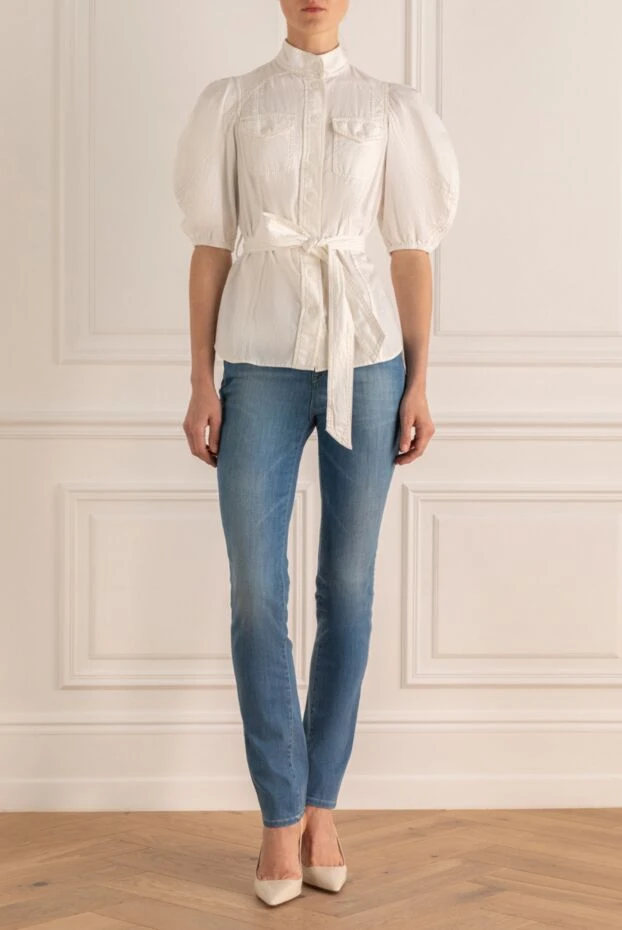 Zimmermann блуза женская с поясом и карманами белая 168056 - фото 2