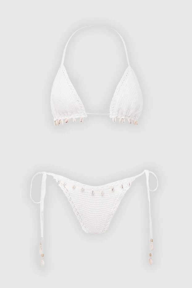 Купальник раздельный из хлопка белый женский - фото 1