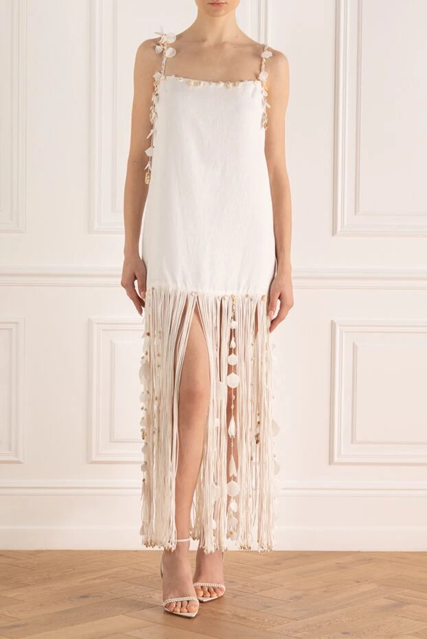 Zimmermann beach linen floor-length dress with transparent bottom and decor
 168067 - photo 2