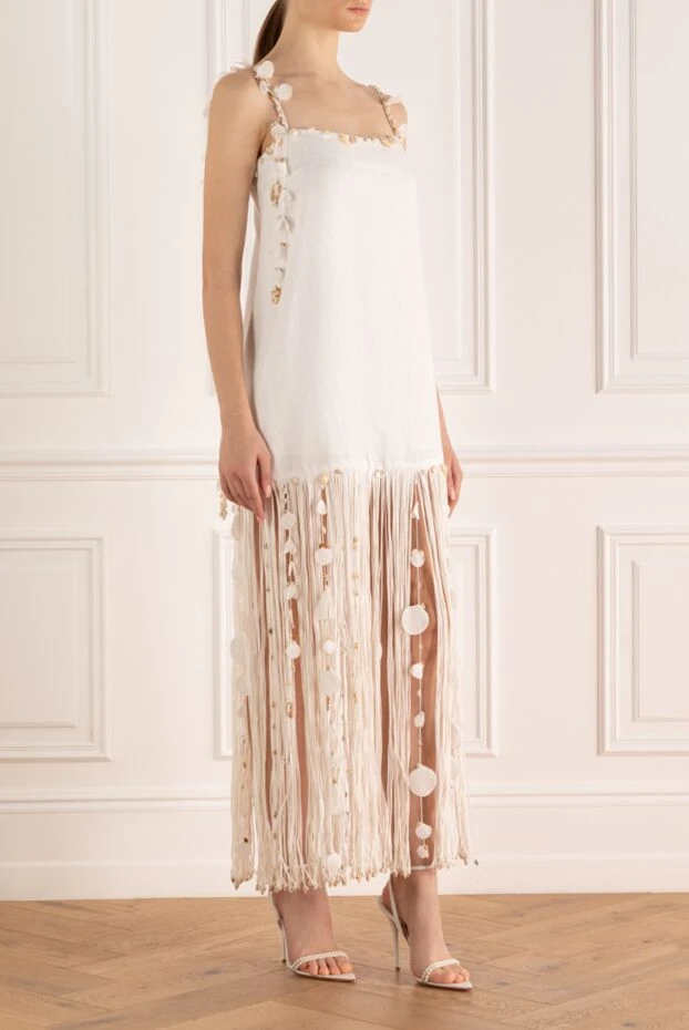 Zimmermann beach linen floor-length dress with transparent bottom and decor
 168067 - photo 3