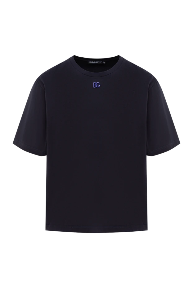 Хлопковая футболка глубокого синего цвета с вышивкой DG
- фото 1