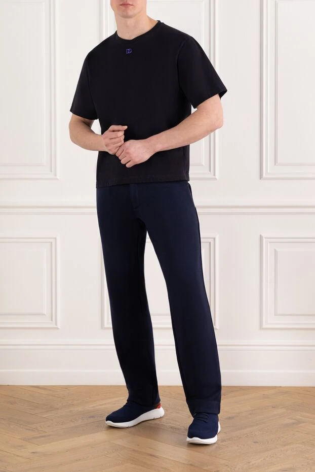 Dolce & Gabbana deep blue cotton t-shirt with dg embroidery
168078 - photo 2