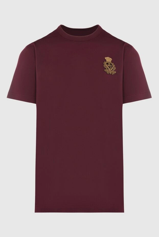 Dolce & Gabbana man cotton t-shirt burgundy for men купить с ценами и фото 168079 - photo 1