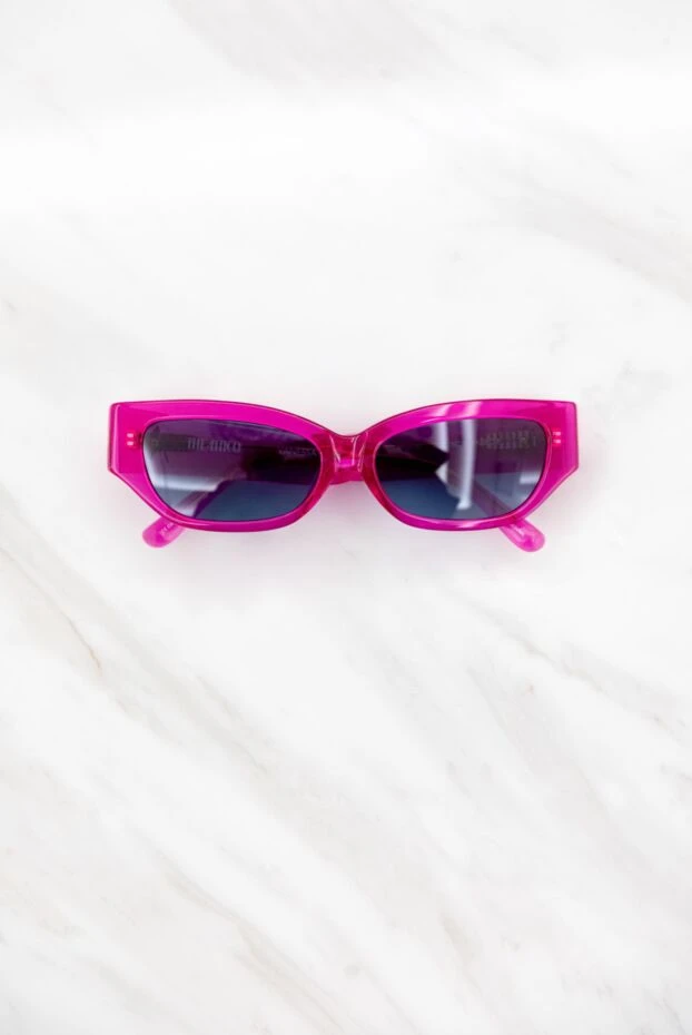 Linda Farrow очки для защиты от солнца с розовой прозрачной оправой и синими линзами 168086 - фото 2