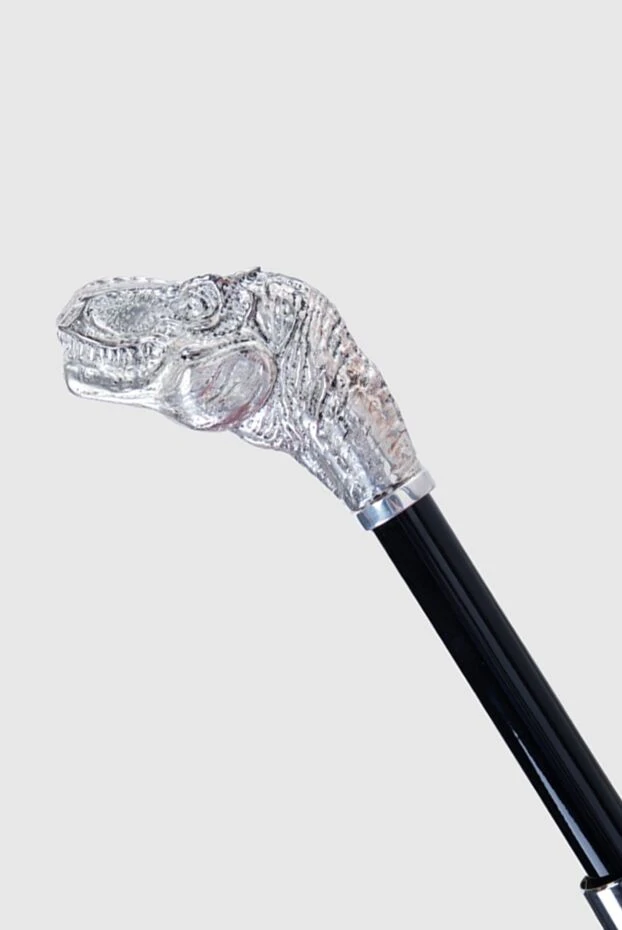 Pasotti black umbrella with dinosaur head on the handle and printed lining women's 168115 - photo 3