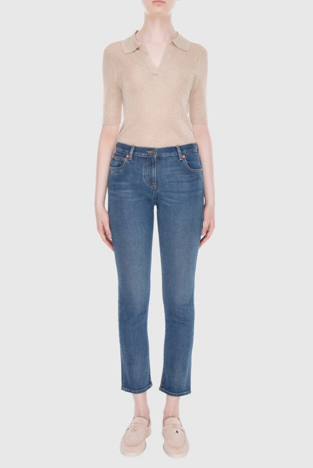 Valentino woman blue cotton jeans for women купить с ценами и фото 168155 - photo 2