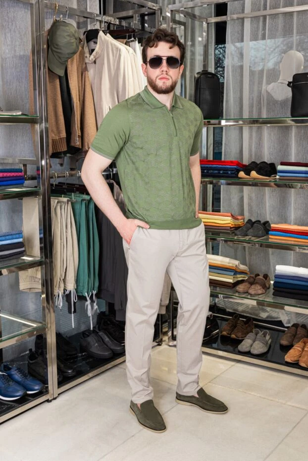 Cesare di Napoli ерлер шалбары пастельді кездейсоқ жұқа фит 168190 - фото 2