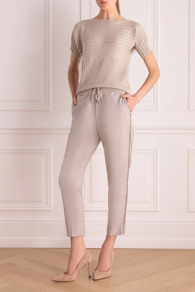 Panicale woman beige trousers for women купить с ценами и фото 168291 - photo 2