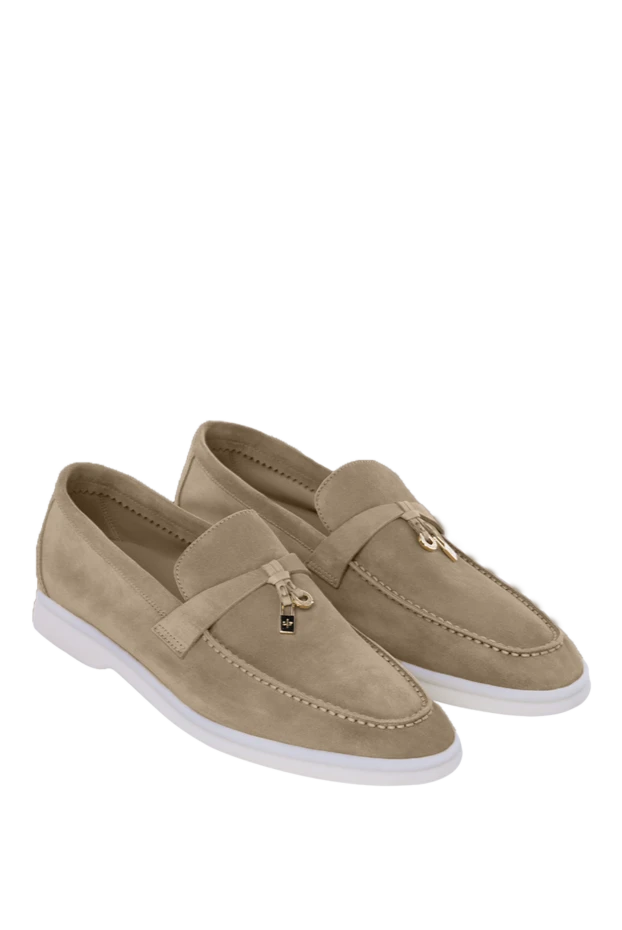 Loro Piana әйелдер күдері лоферлері жазғы шарм уол-қызғылт 168314 - фото 3