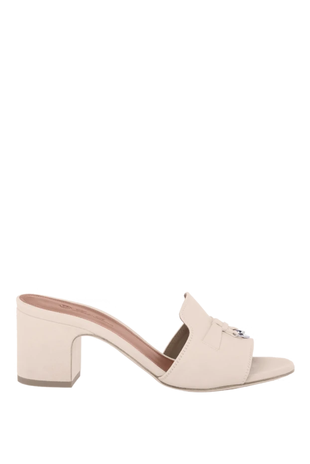 Loro Piana woman women's beige nubuck mules купить с ценами и фото 168315 - photo 1