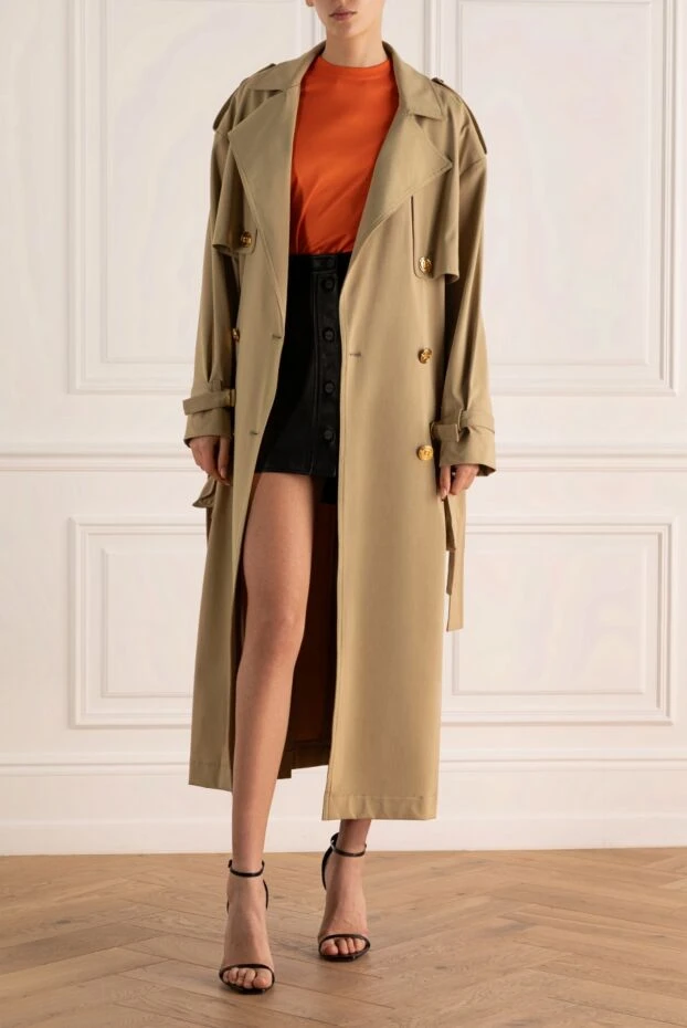 Balmain woman beige women's coat made of polyamide and elastane купить с ценами и фото 168339 - photo 2