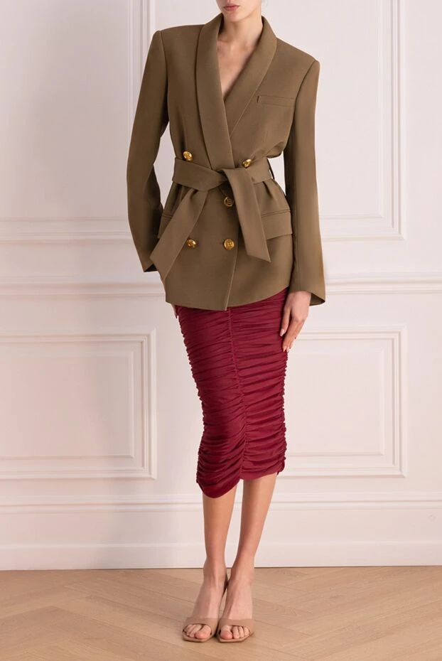 Balmain жакет из вискозы коричневый женский 195606 - фото 3
