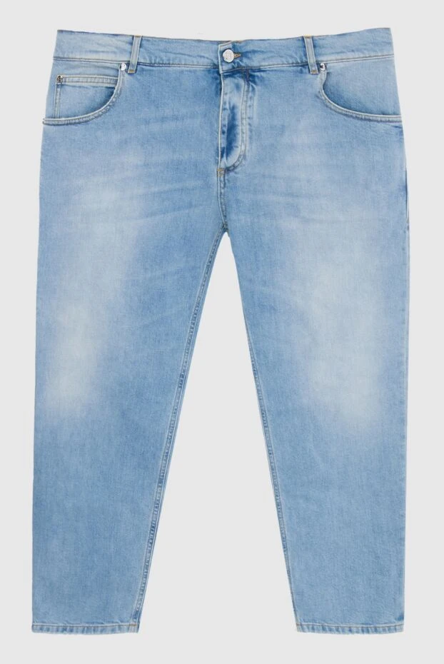 Balmain man blue cotton jeans for men купить с ценами и фото 168355 - photo 1