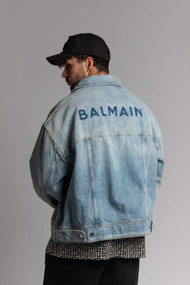 Balmain джинсовая куртка из выбеленного хлопка с градиентом и вышивкой на спине
 168356 - фото 3