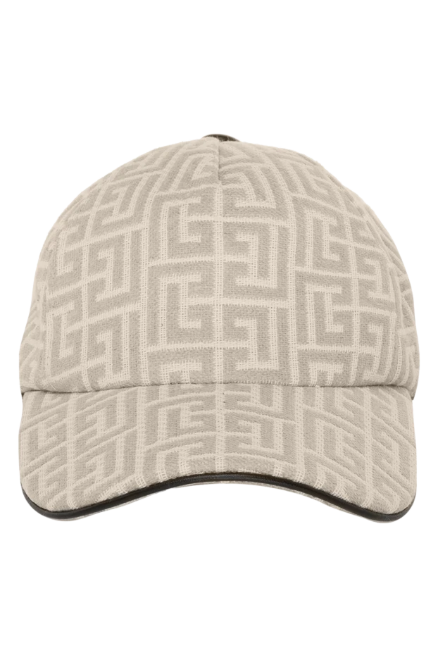 Beige women's cap with monogram print - photo 1