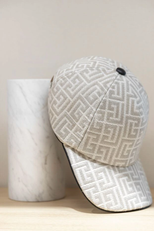 Balmain beige women's cap with monogram print 168366 - photo 2